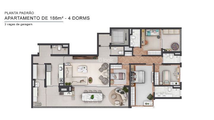 Apto. Tipo - 186 m²