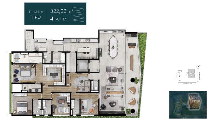 Apto. Tipo - 322 m²
