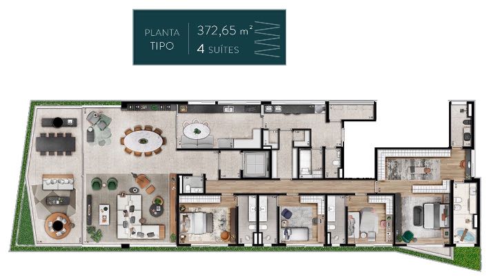 Apto. Tipo - 397 m²