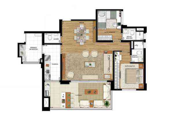 Apto. Tipo - 104 m²